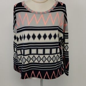 LOVE Republic Geometric Design Long Sleeve Top
